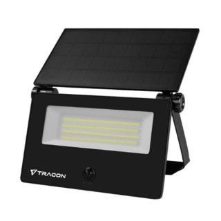 Tracon LSTB10NW Solární LED reflektor s pohybovým čidkem, černý, 10W, 4000K, 1100lm, IP65, 3,7V, 2,6Ah